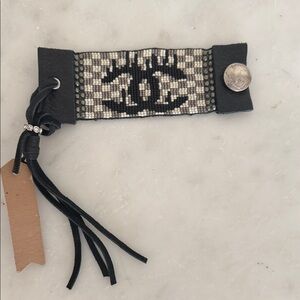 Black and Silver Beaded Bracelet drip CC